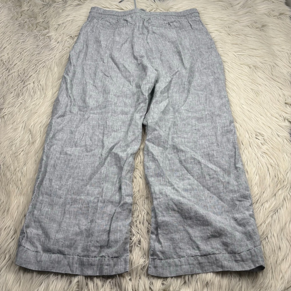Athleta Women's XL Gray Retreat Linen High Rise Wide Leg Pant Resort Beach Boho - Picture 7 of 8